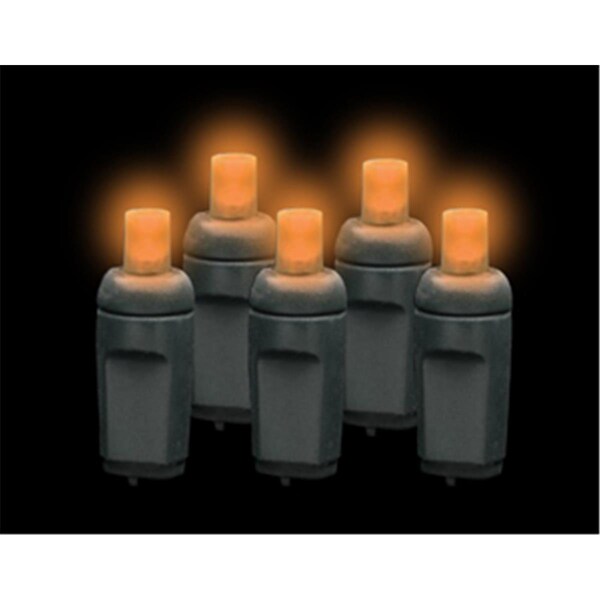 Omg Premium Grade 5MM 50 LED Orange Frost Holiday Lights String with Black Wire OM28330 - main